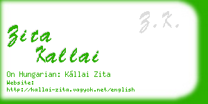 zita kallai business card
